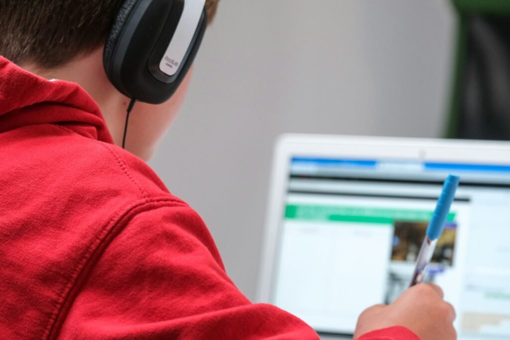 person wearing headphones