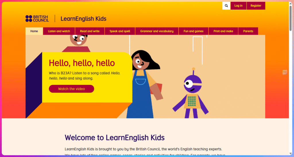 LearnEnglish Kids 網站：兒童透過有趣的遊戲和活動學習英文。